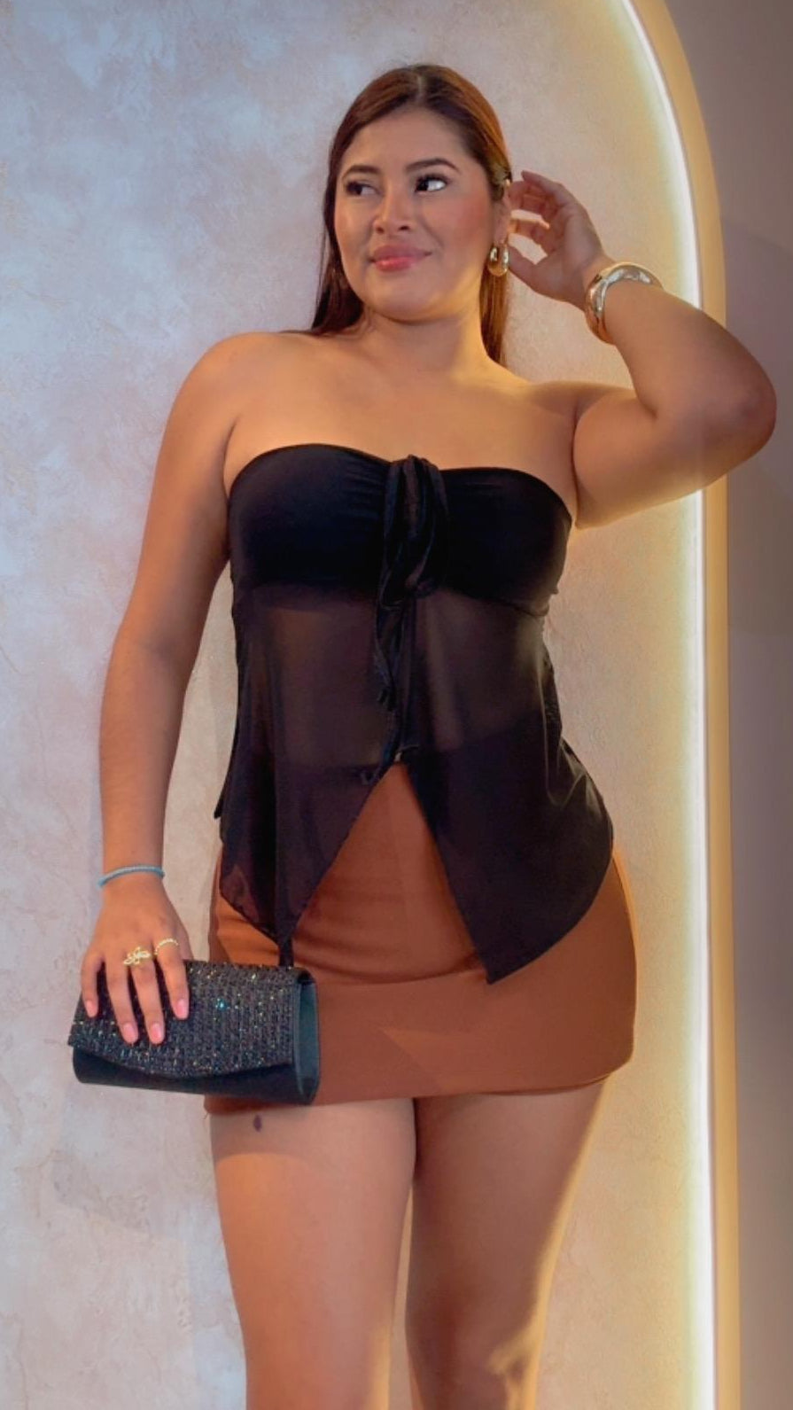 FALDA SHORT ALEX - CAMEL