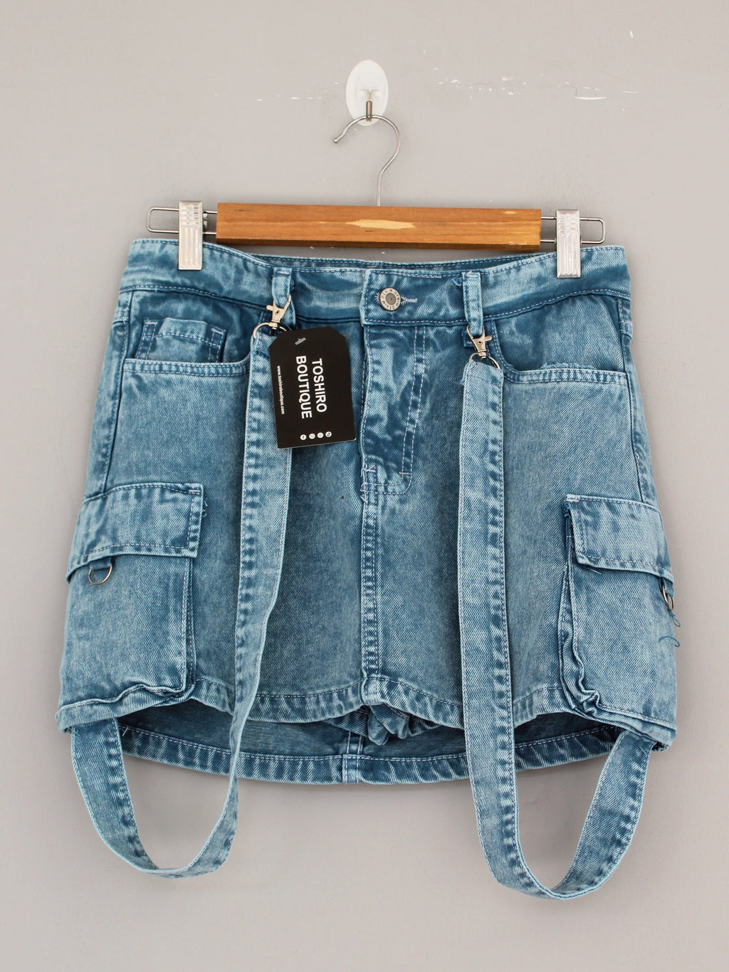 FALDA SHORT CARGO JEAN - ICE