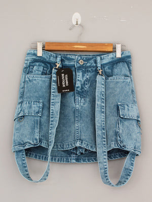 FALDA SHORT CARGO JEAN - ICE