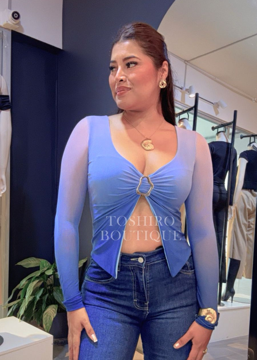 BLUSA KIARA - ACERO/LILA