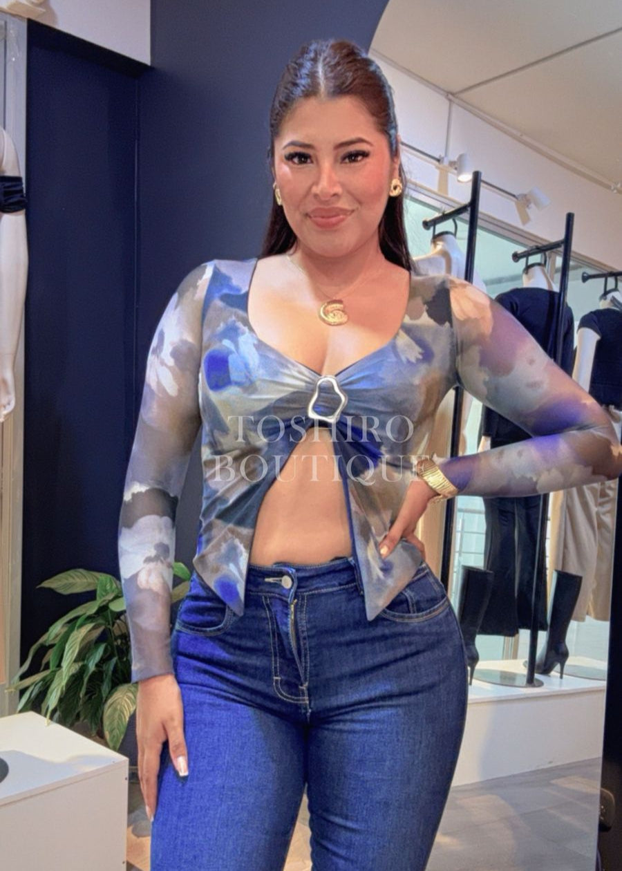 BLUSA KIARA - PRINT / AZUL