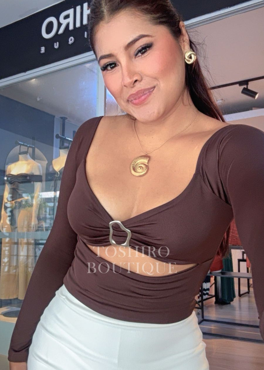 BLUSA DOUBLE - MARRON