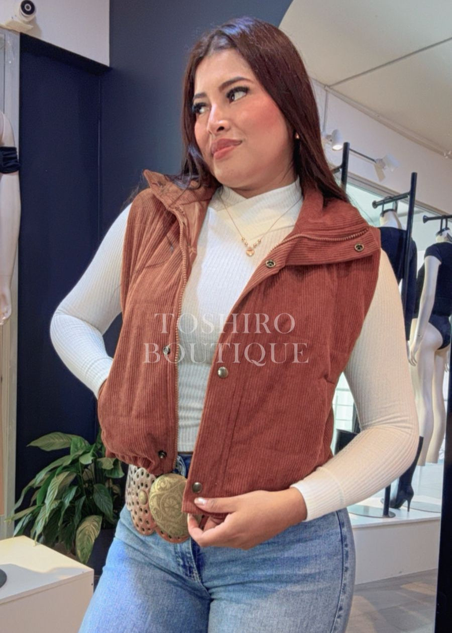 CHALECO CORDUROY - CAMEL
