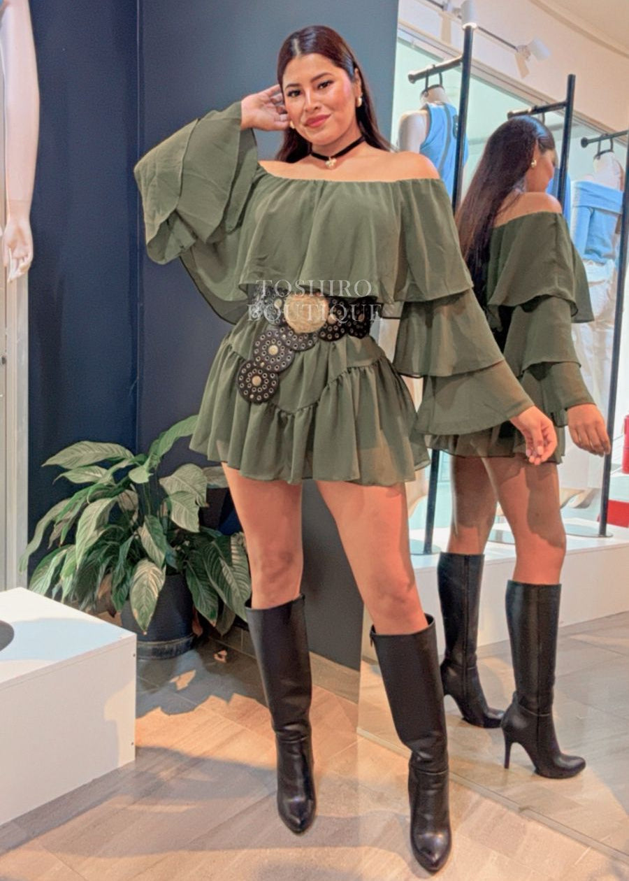 VESTIDO CATALINA - VERDE MILITAR