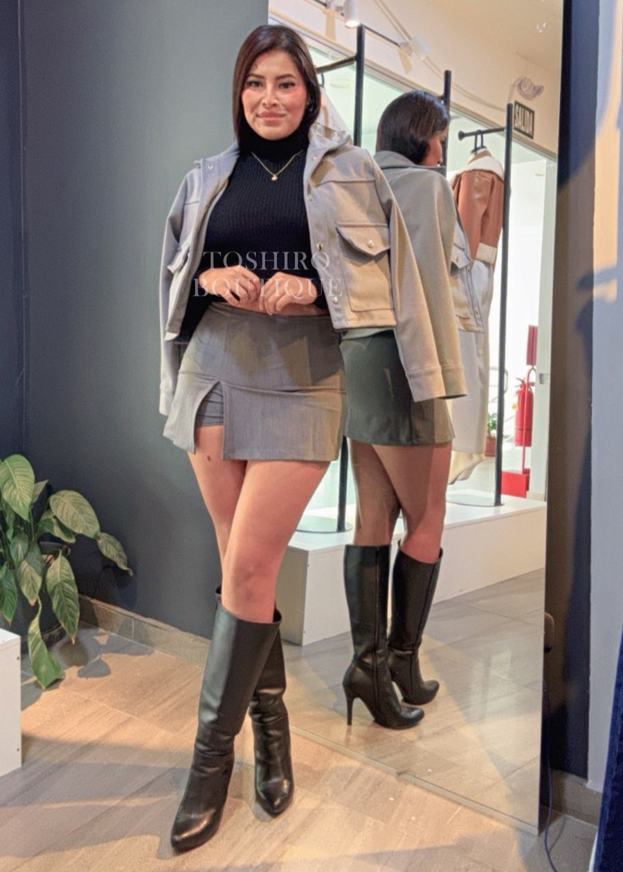 FALDA SHORT KRISS - PLOMO
