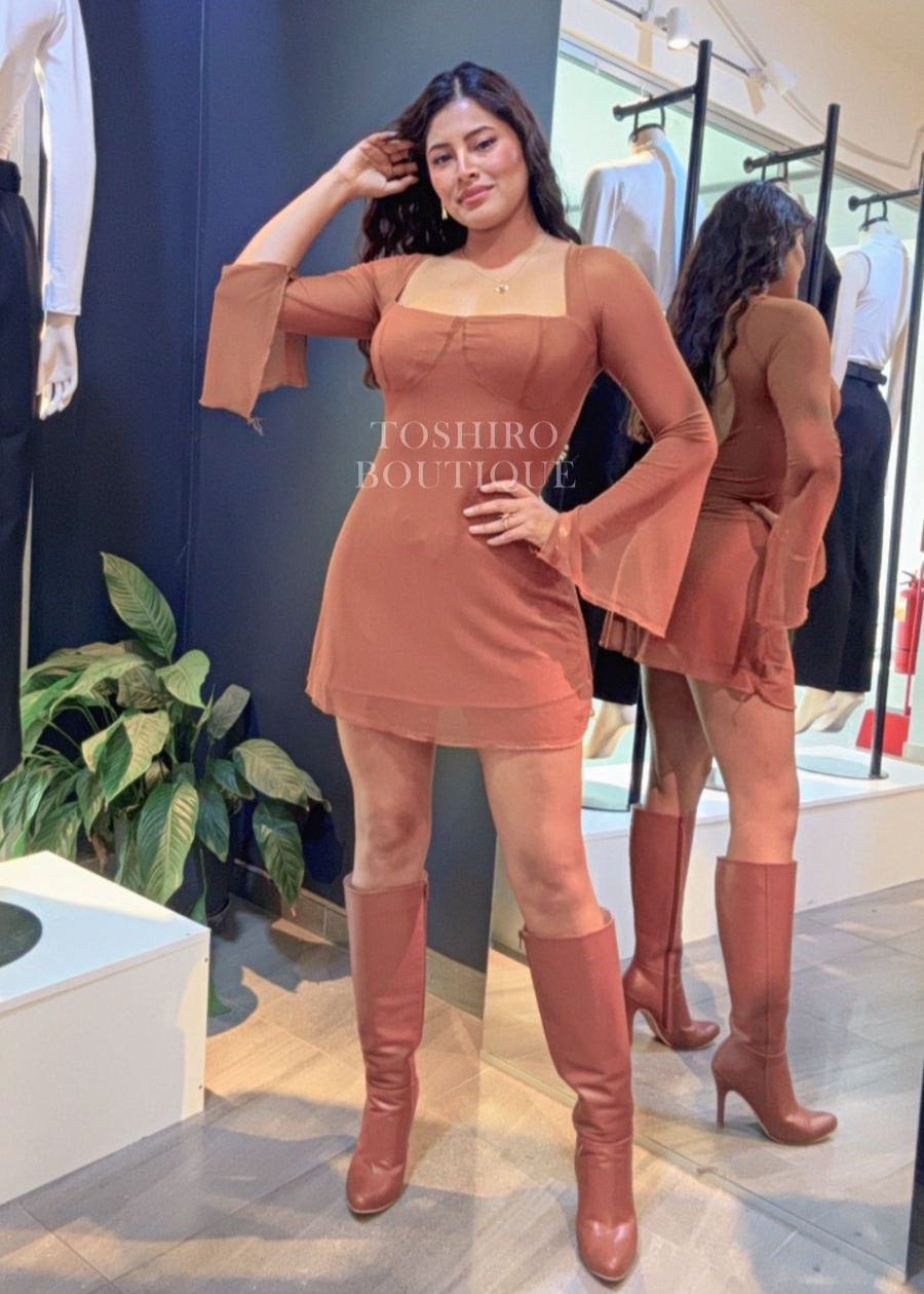VESTIDO FLAVIA - CAMEL