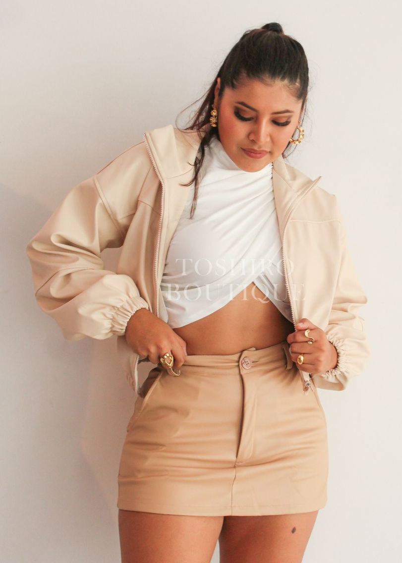 BOMBER JACKET GREYCI - BEIGE