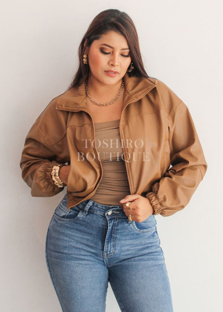BOMBER JACKET GREYCI - CAMEL