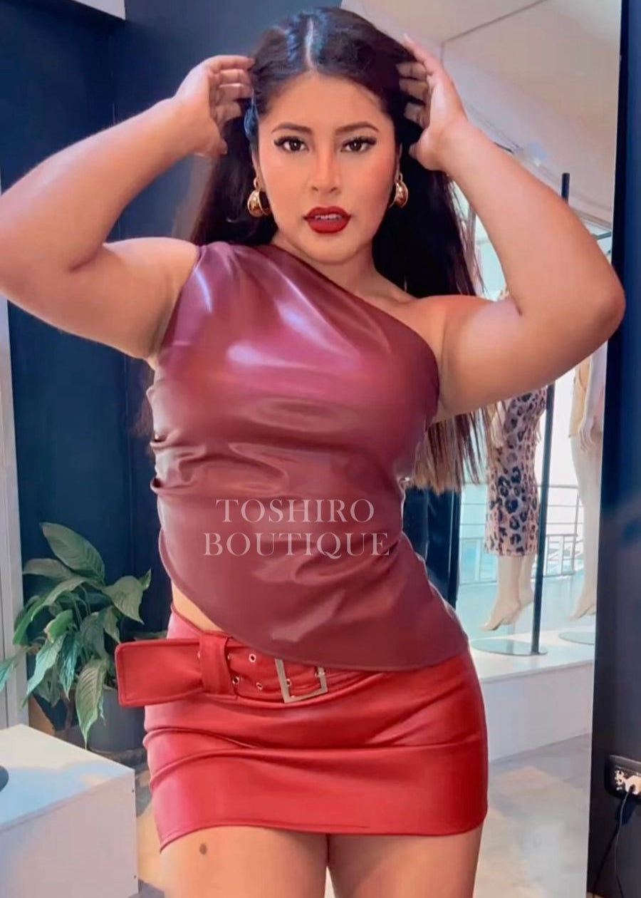 BLUSA CUERINA - CHERRY