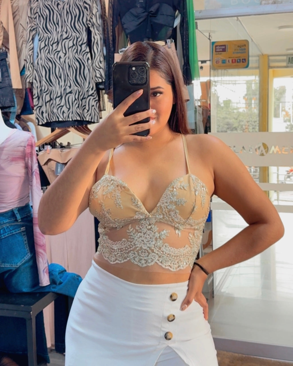 BUSTIER ENCAJE - GOLD