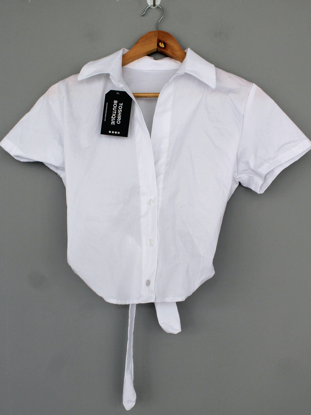 CAMISA CROP BELLA - BLANCO