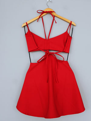 VESTIDO LINO - ROJO