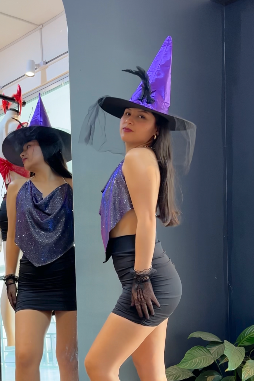 SOMBRERO DE BRUJA - MORADO